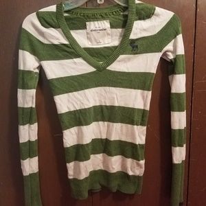 abercrombie kids v neck striped sweater